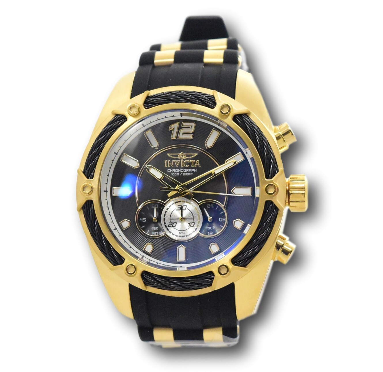 Invicta Bolt Men’s 52mm Black Dial Gold-Tone Miyota Chronograph Movement 31446
