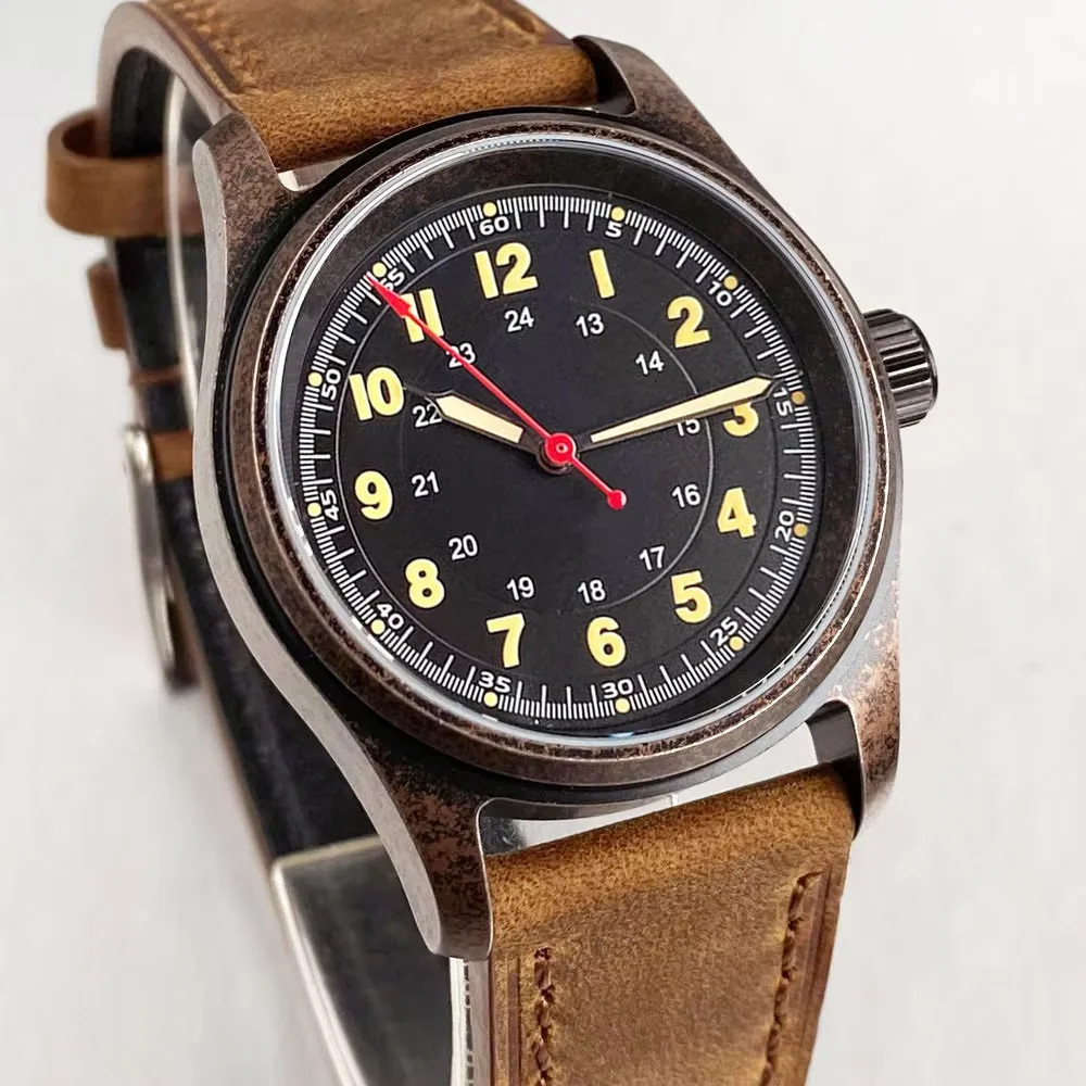 Tandorio 36mm Pilot Retro Mechanical Men’s Watch For Miyota 8215 Sapphire Glass