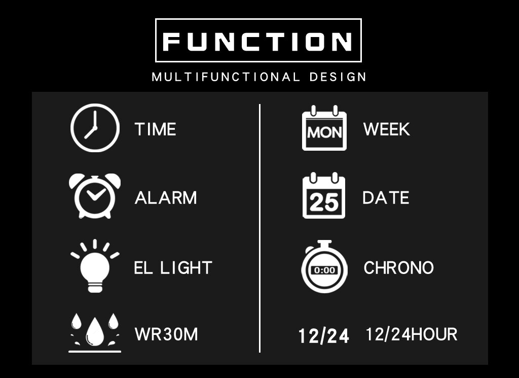 Waterproof Digital Sports Men Women Watch Military Tactical Wristwatch Best Gift