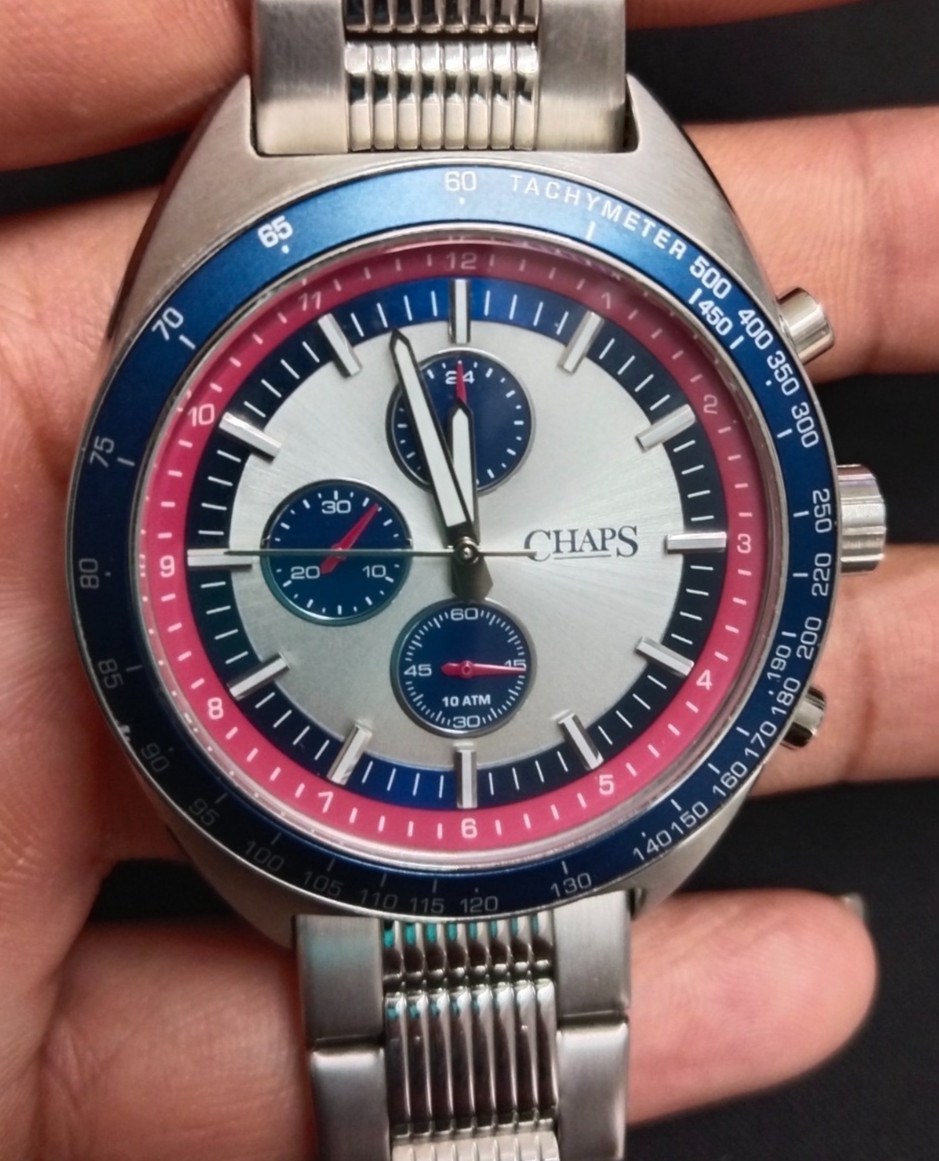 Used Men’s Blue Watch Stealth Black Wrist Watch Day Date Pepsi