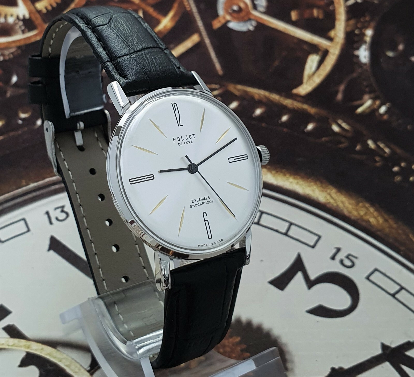 NOS! Poljot De LUXE Ultra SLIM 23 Jewels 2209 Soviet Vintage Men’s Watch USSR