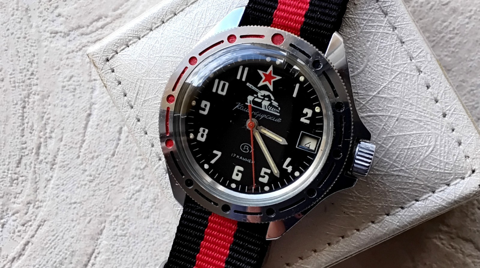 Russian Vostok Komandirskie tank watch, cal. 2414 A, date display, serviced