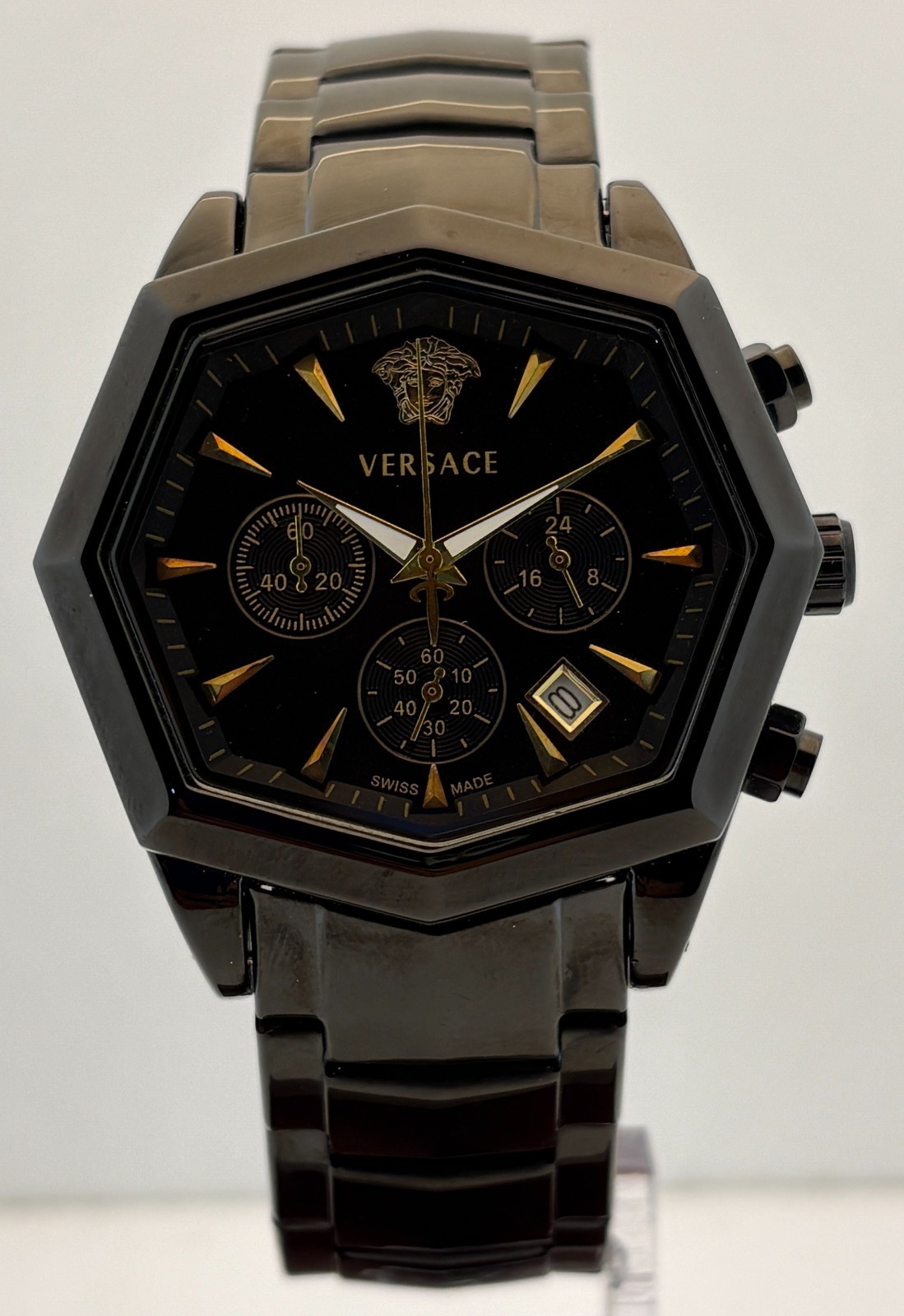 Refurbished Versace V-Legend Chrono Quartz Black Dial Sub-Sec/Date Wristwatch