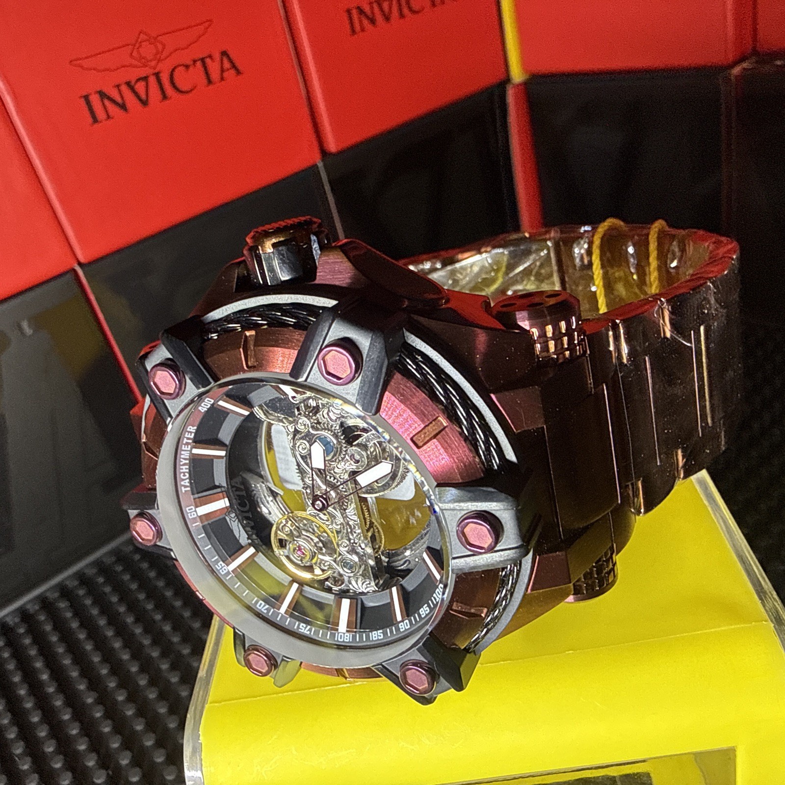 Invicta Bolt Phantom Automatic Men’s Watch – 52mm, Burgundy (50783)