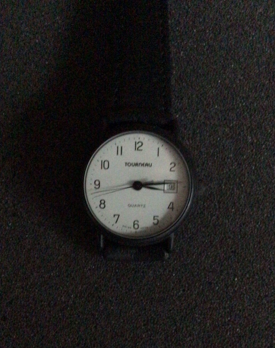 TOURNEAU LADIES BLACK CASE/WHITE DIAL NUMERIC DIAL/SWEEPHAND CLEAN LOOKING