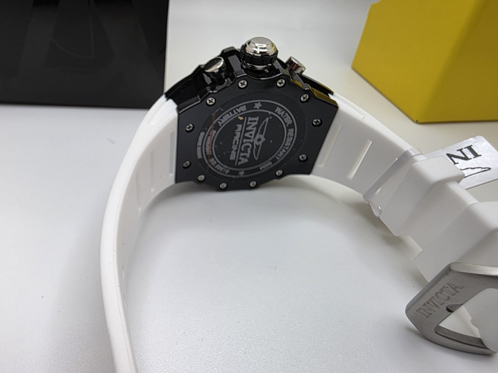 Invicta Reserve Bolt Zeus Black White Chronograph Watch New In Box Silicone