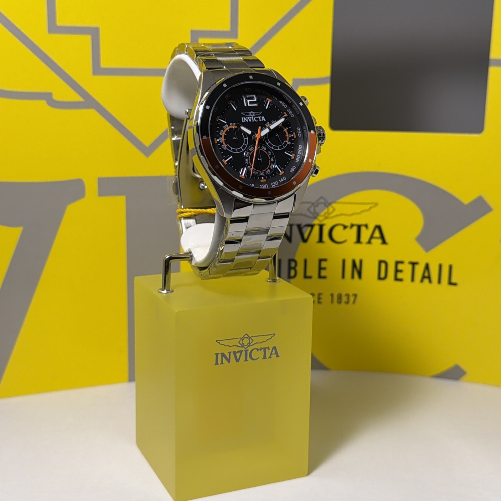 Invicta Speedway Men’s 44mm Chrono Watch StainlessSteel, W/Hard Case & Soft Case