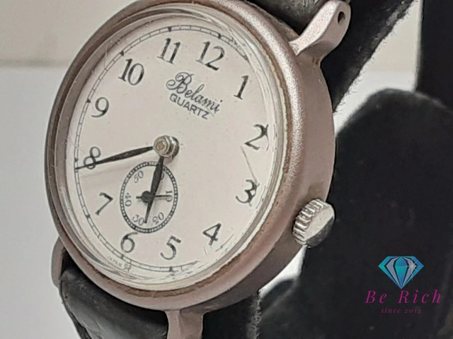 [A1R] Belami Ladies Watch V252-0090 Small Second White Black Leather QZ [g4n]