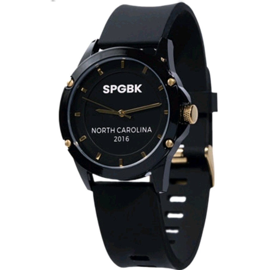 SPGBK Unisex Cumberland Black Silicone Band 44mm North Carolina 2016