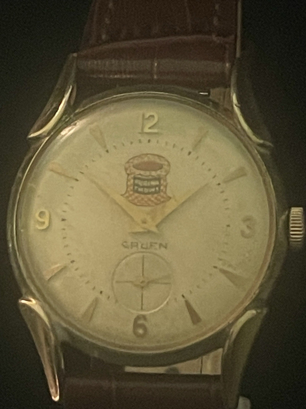 Rare Vintage Gruen Purina Chow Advertising Watch 10K RGP Manual Wind Running