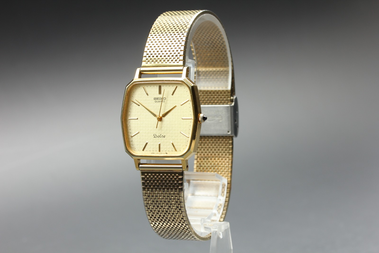 [Near MINT] Seiko Dolce 7731-5120 28mm Gold Dial Quartz Men’s Watch From JAPAN