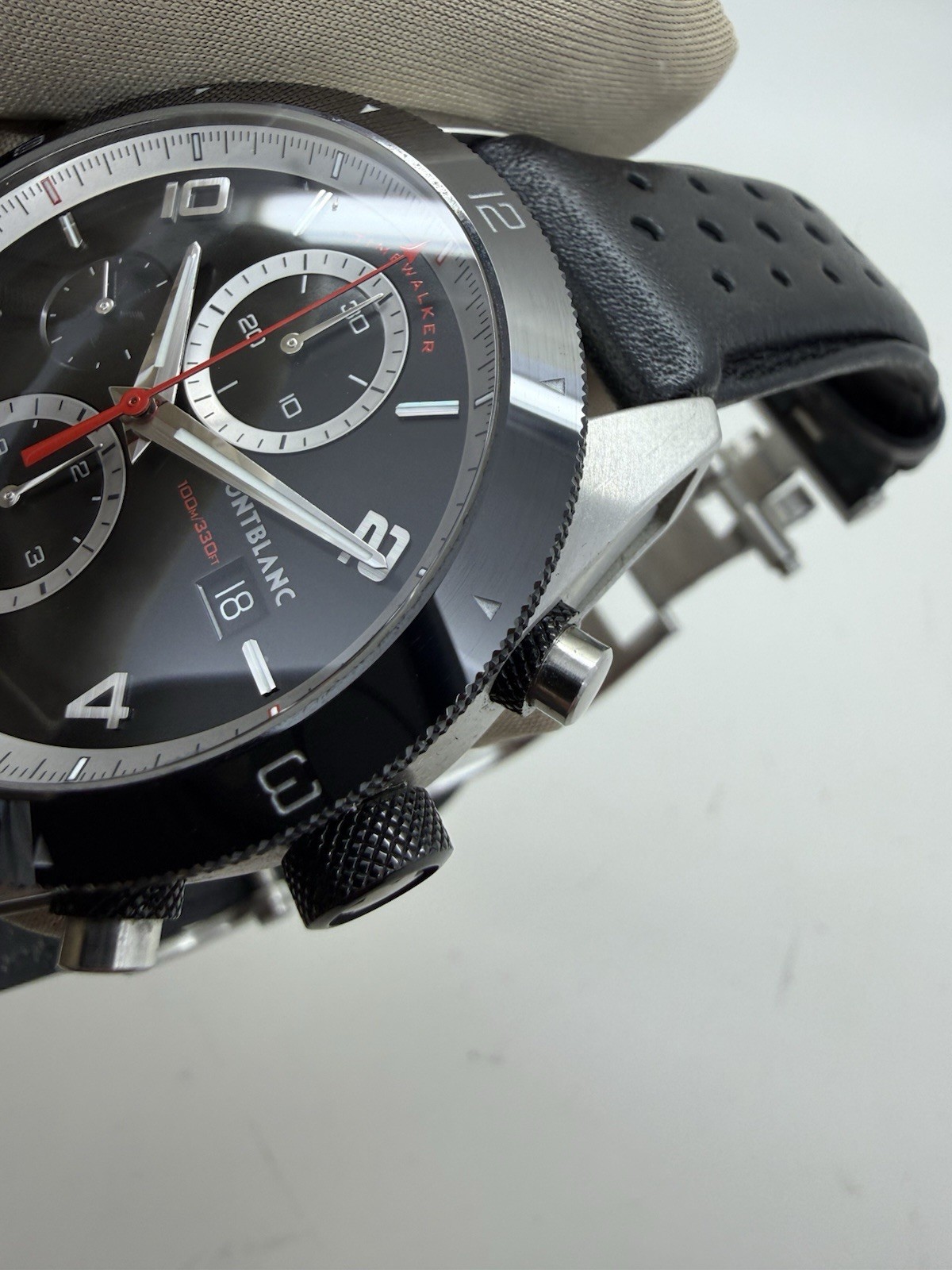 Montblanc Timewalker Chronograph Steel Black Dial Automatic Watch 116096 w/ Box