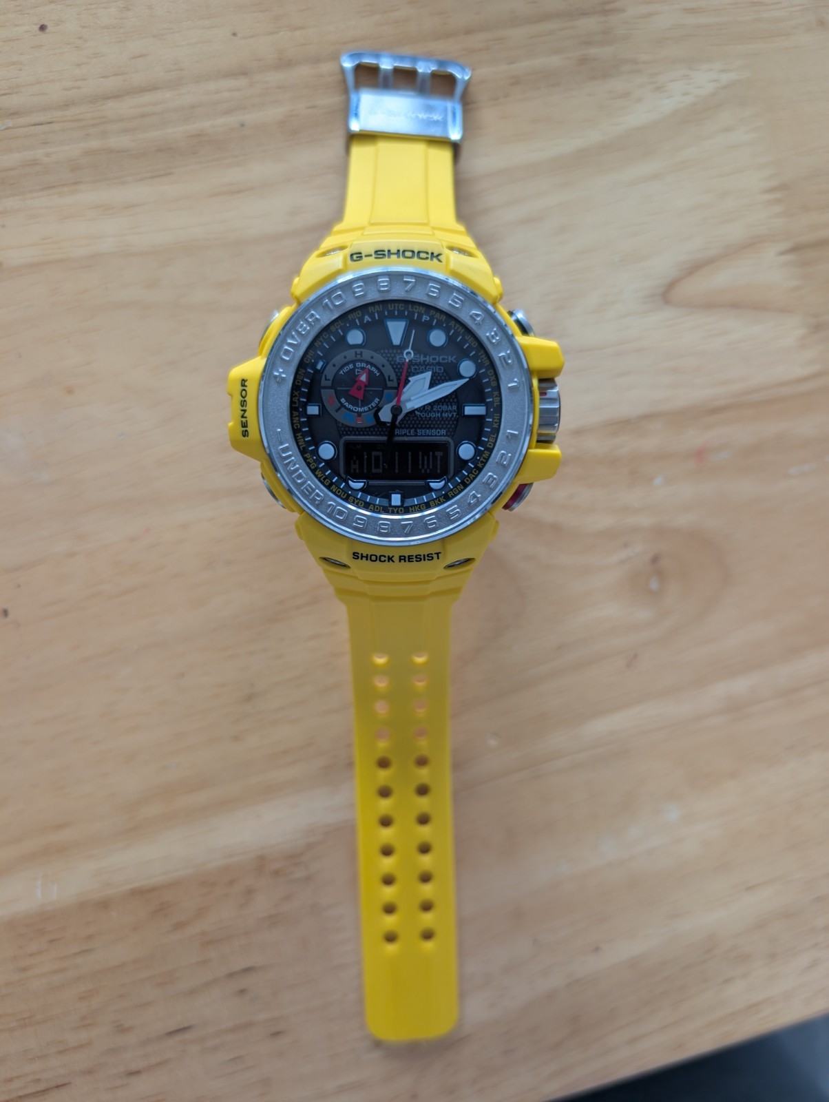 Casio G Shock GulfMaster Multi-Band Atomic Men Watch Yellow GWN1000-9A!