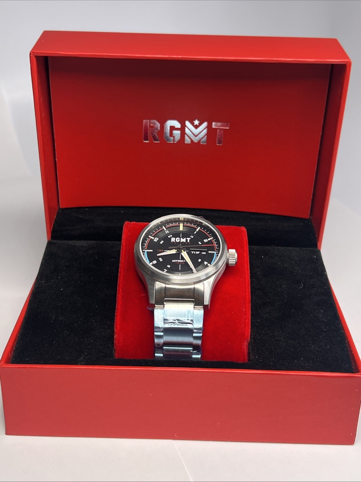 40mm Steel RGMT Tactician Tritium Automatic Limited Ed Date Watch w/ Box Papers