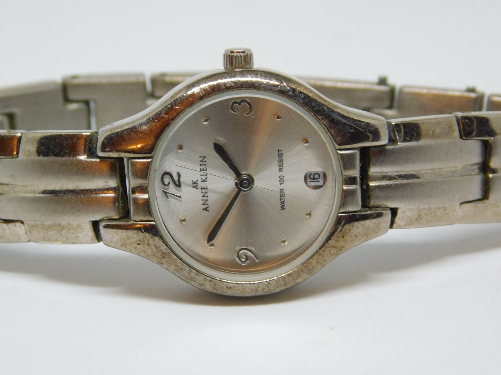 Anne Klein 10/4745 Silver Tone Quartz Women’s Watch Sz. 6 1/4″ New Battery