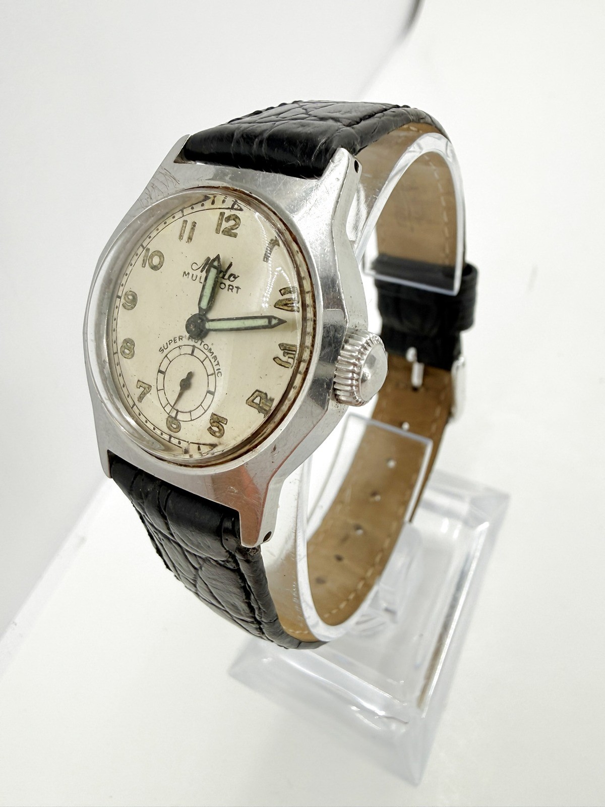 Vintage Mido Multifort Super Automatic Stainless Steel Watch Runs