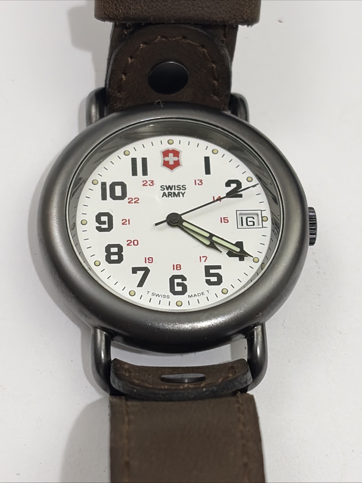 Victorinox SWISS ARMY Watch Men’s CAVALRY White Dial With/ Box,New Battery!