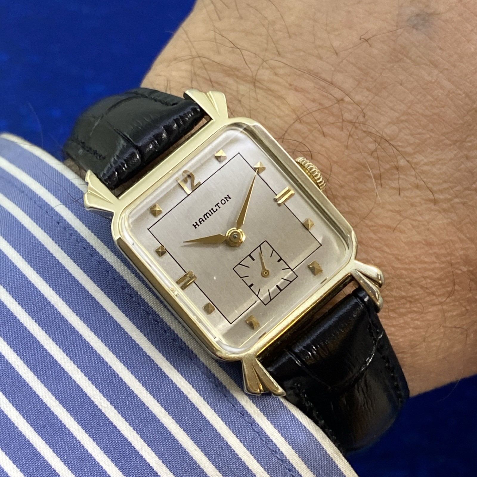Vintage 1953 Man’s HAMILTON CARL Stunning Silver Dial Serviced & 1 Year WARRANTY