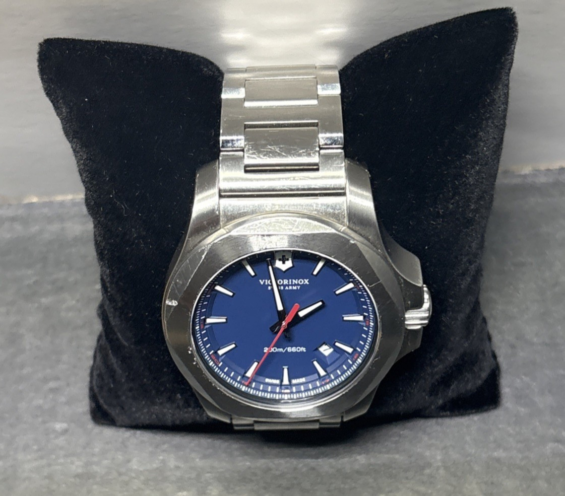 Victorinox 43mm Swiss Army I.N.O.X. Blue Dial Men’s Watch 200m/660ft 241724