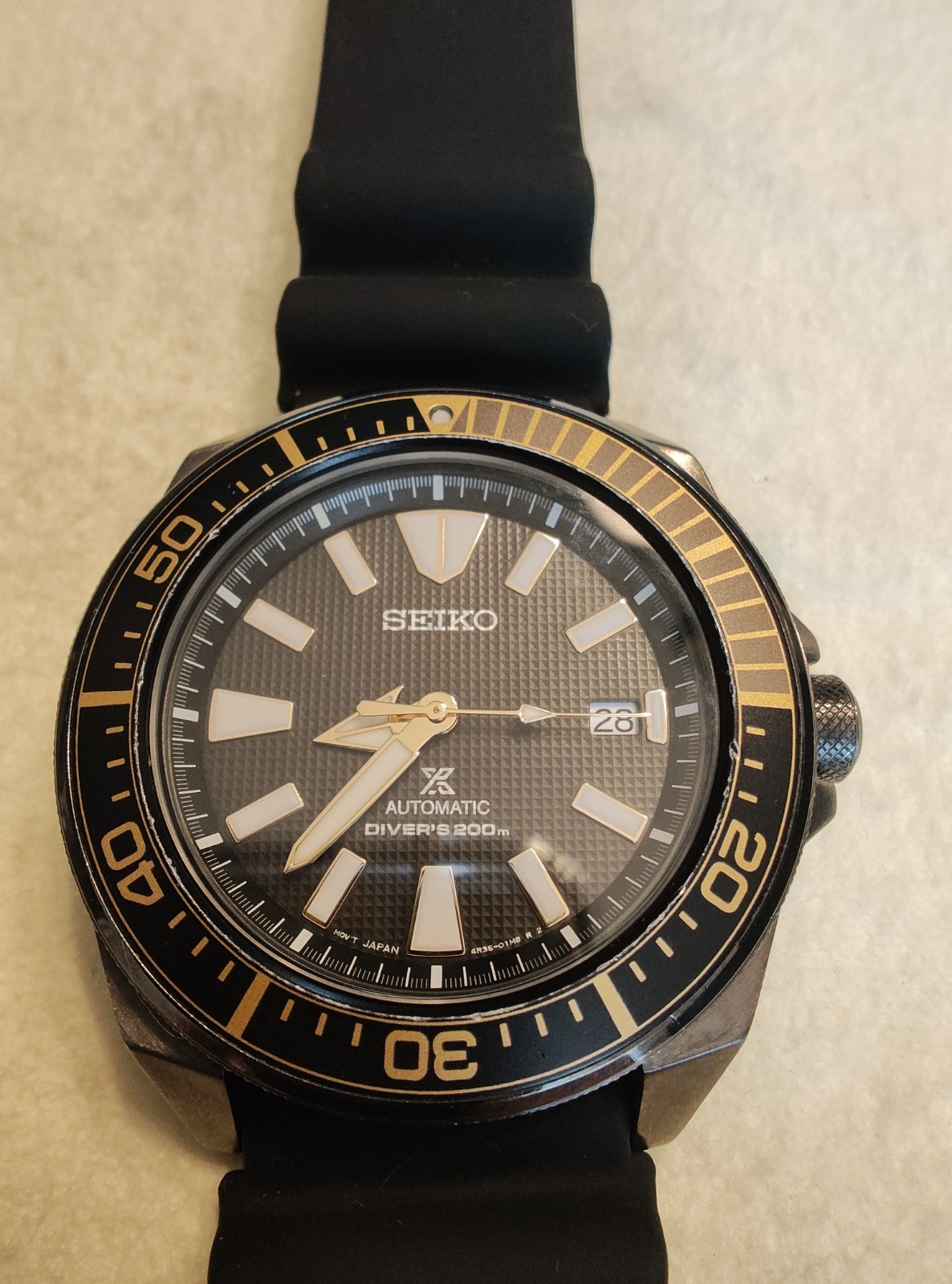 Seiko Prospex Samurai Men’s Black Watch – 4r35-01v0 – With Extra Band