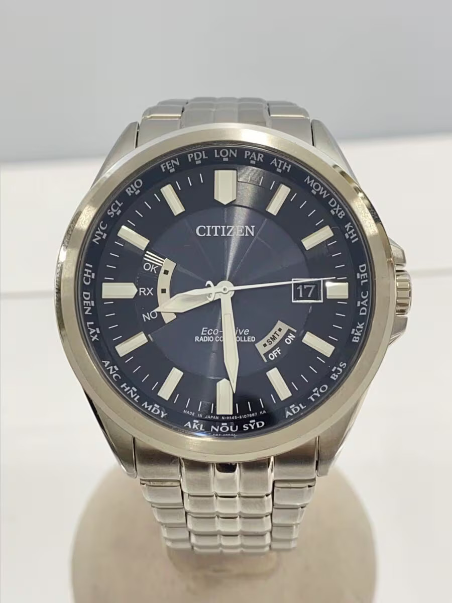 CITIZEN Solar Watch Analog Stainless BLK SLV H145 S073545