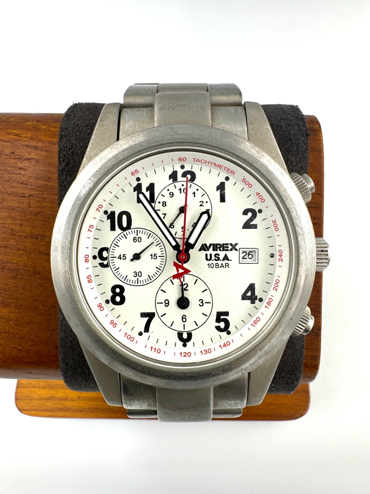 avirex 40mm Men Quartz Watch New Battery working AX-011M f3549