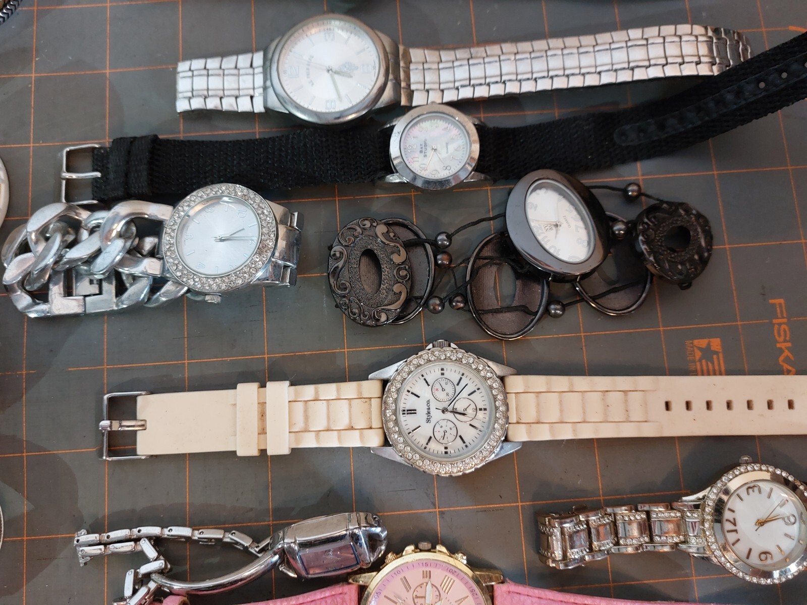 Large Lot of Various Styles Fashion Watches Untested Need Batteries Geneva Anne