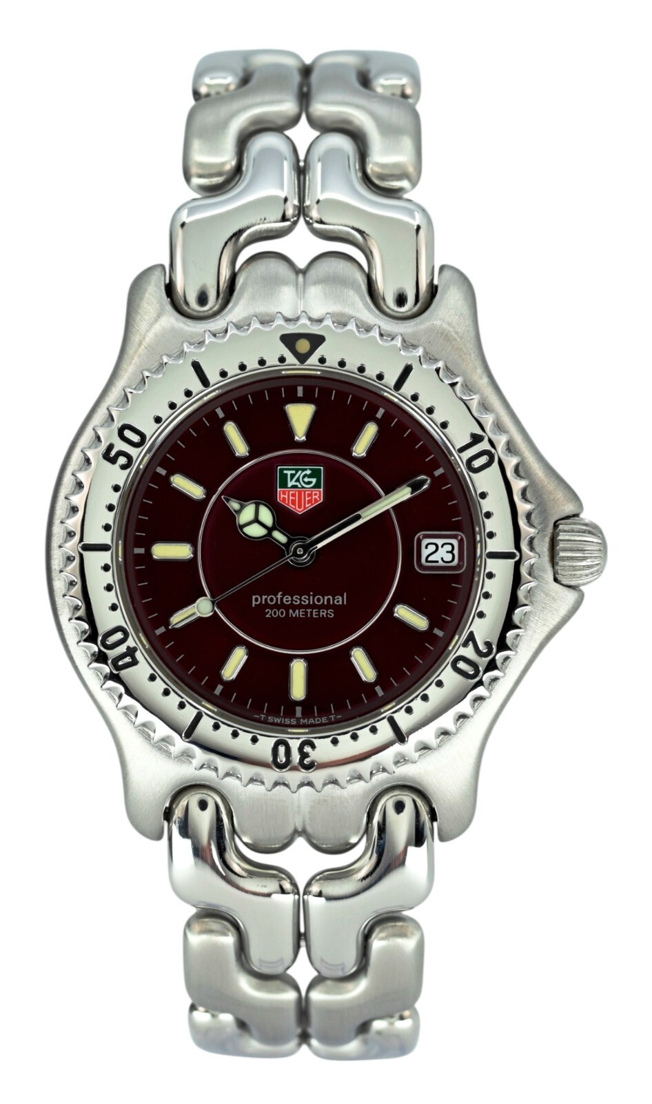 Tag Heuer 38mm Men’s Professional SEL 200m Plum/ Purple Dial Watch! Ref: WG111F!
