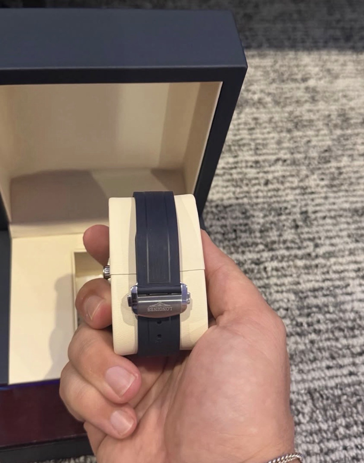 Longines HydroConquest GMT 41mm Blue Dial Auto 300m Blue Rubber Strap Box