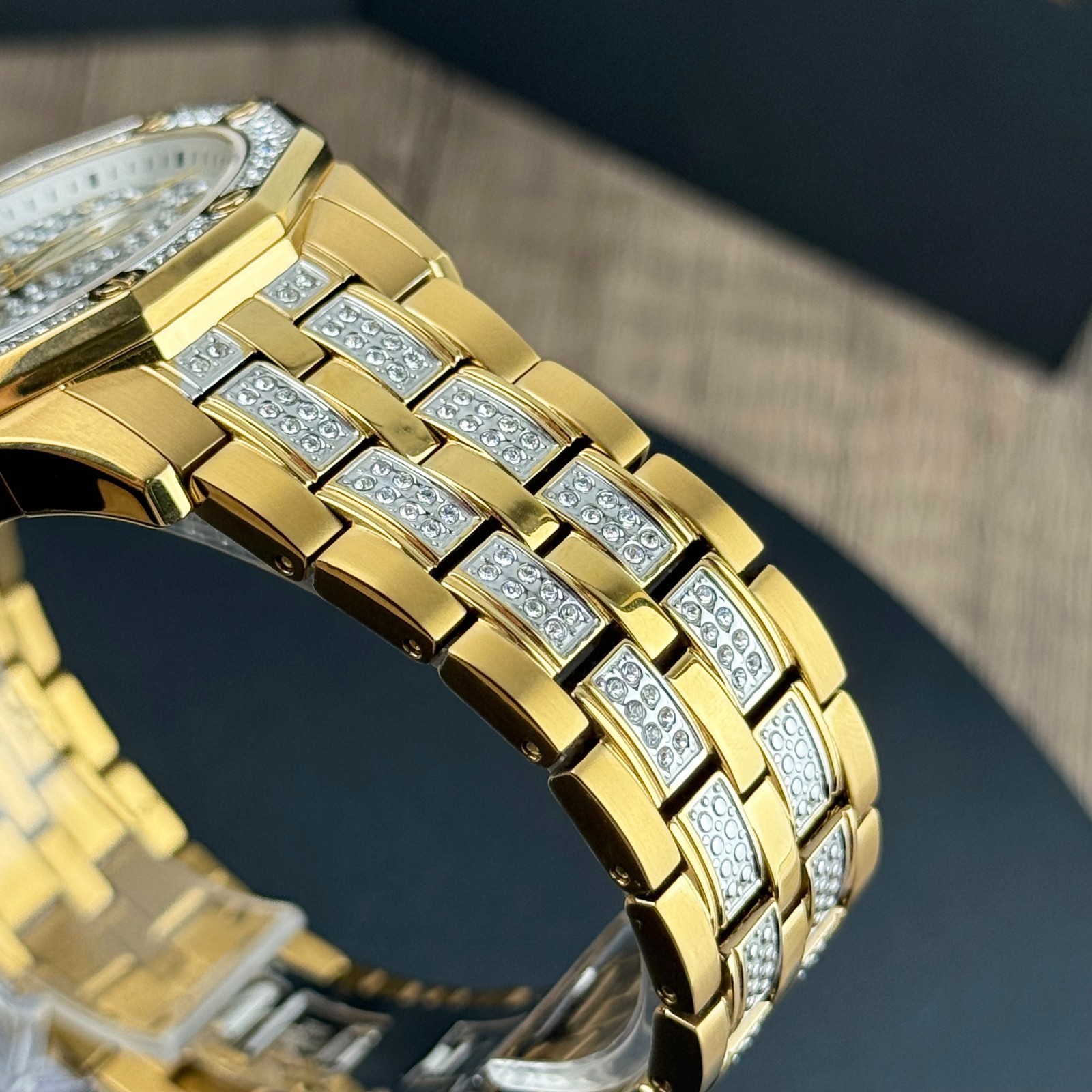Bulova Octava 98C126 Crystal Dial Gold-Tone Stainless Steel Quartz Men’s Watch