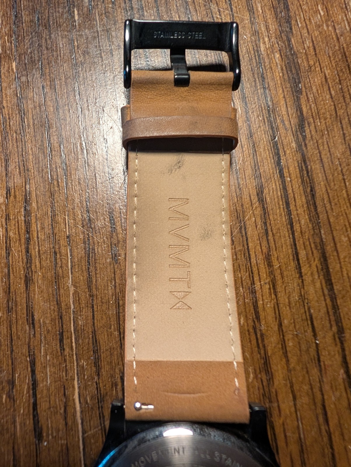 MVMT By Movado Men’s Classic Tan Leather Watch 45mm Black Dial With Box! Runs