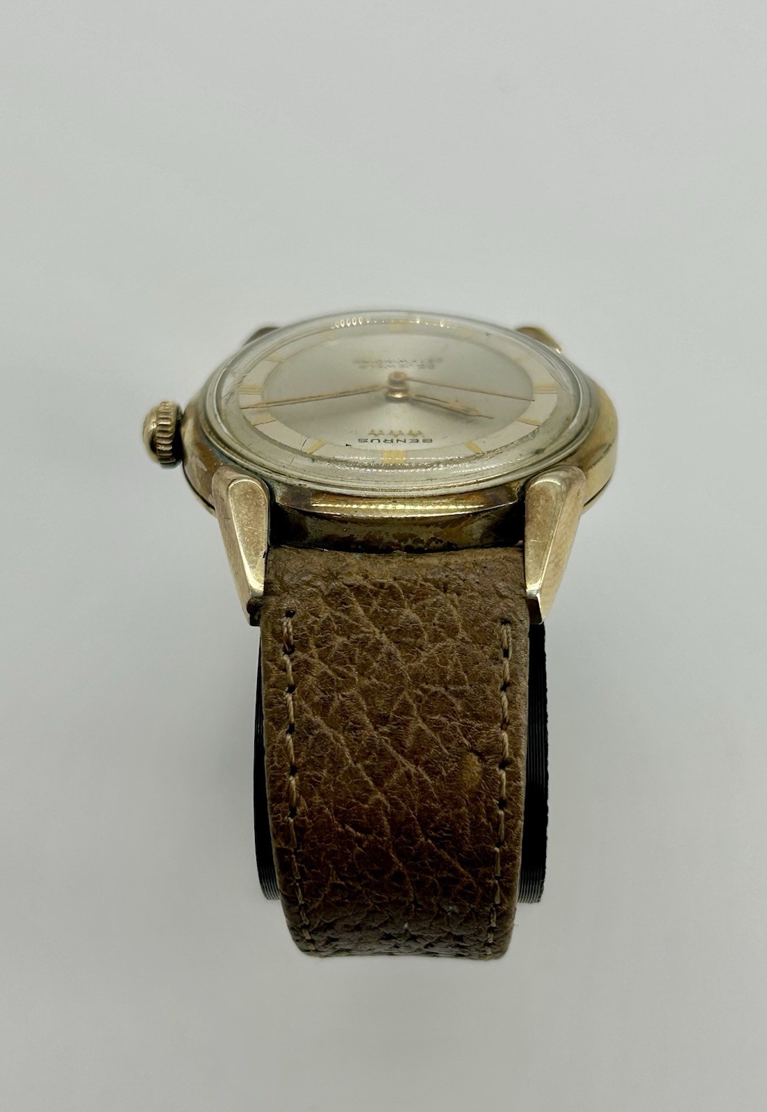 Vintage Benrus Three Star Automatic 25 Jewel 33mm 10K Gold Filled Runs Swiss
