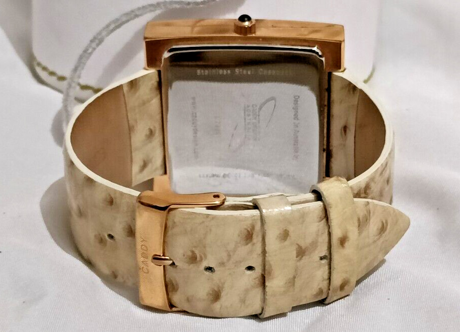 Rare Vintage CADDY DESIGN Australia Ladies Square Leather Watch – VGC/Working