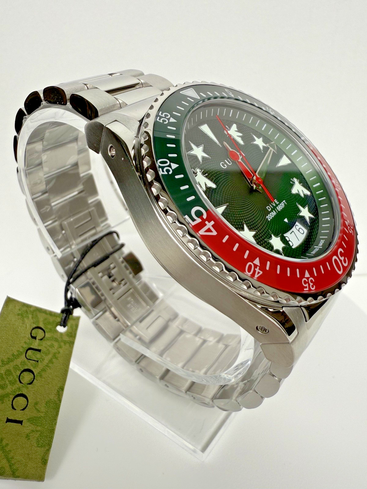 GUCCI YA136222 Men’s Dive Green Dial Quartz Watch