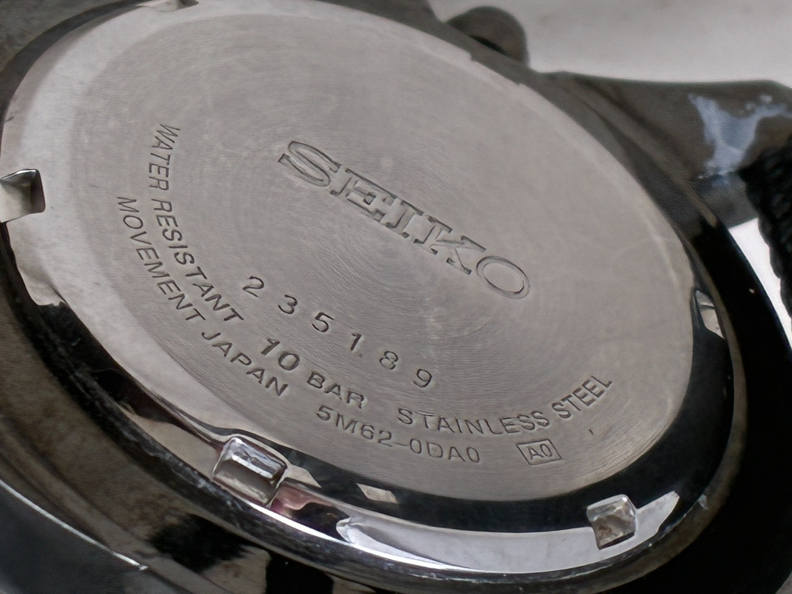 Seiko Kinetic 100M WAtch Water Resistant 10 BAR 5M62-ODAOM with Extra band