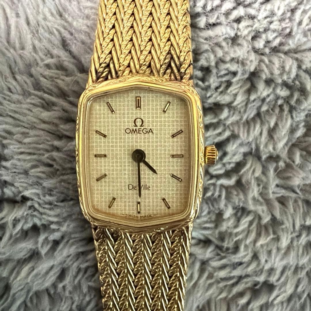 Omega De Ville Quartz Watch Cal.1455 16mm Gold Dial Ladies