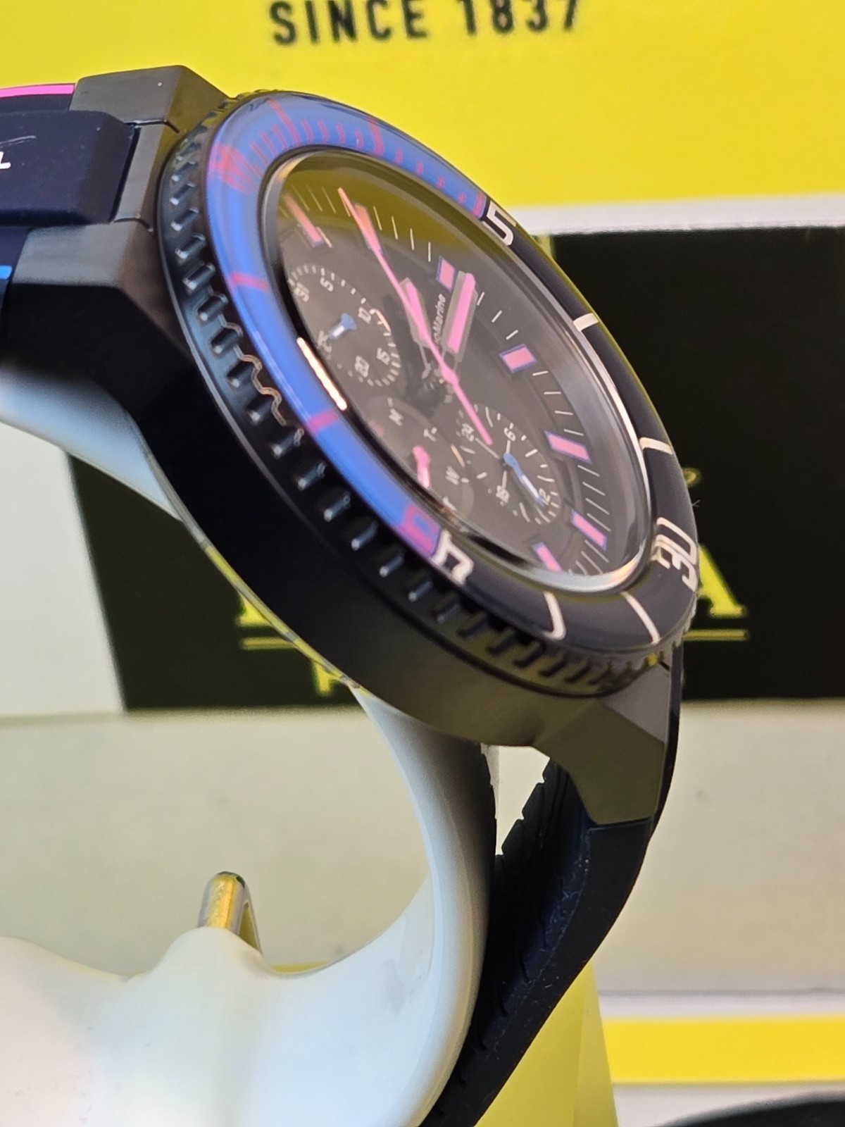 INVICTA TechnoMarine Racing Legends Mens Watch 43mm Blue w/ Blue & Pink DIal NEW