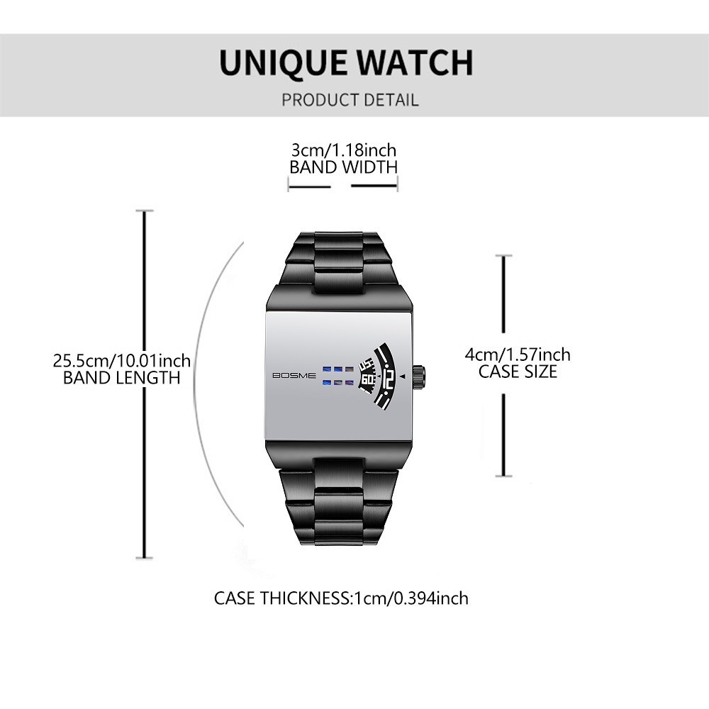 2026 New Luxury Mens Square Unique Design Watch alloy Classic Fashion Gifts