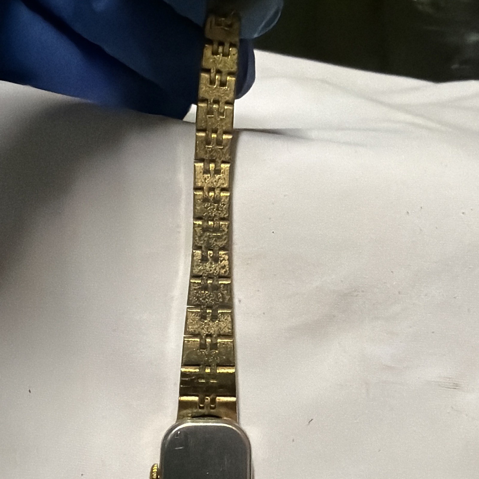 Vintage Timex Gold Tone Rectangular Hand Wind Women’s Watch Bracelet