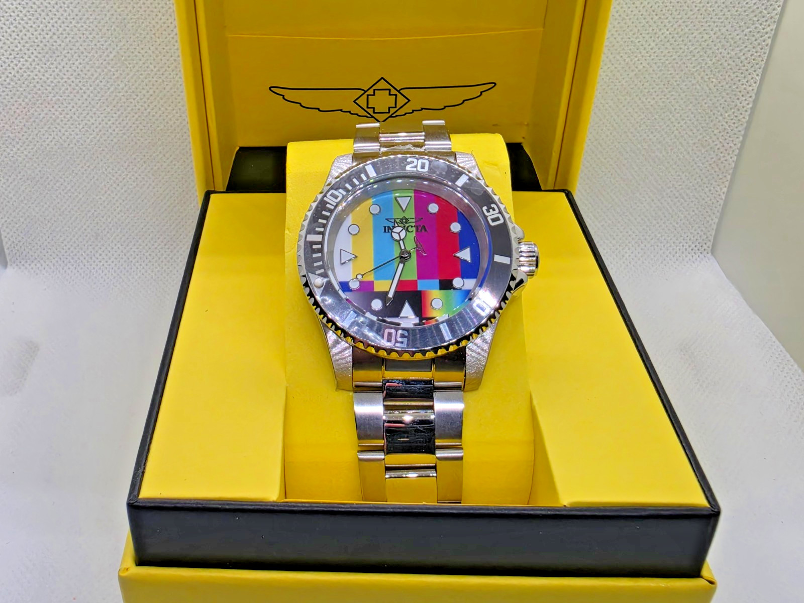 Invicta Men’s Watch Pop Art Limited Editions Silver Tone, Grey Bezel 49061