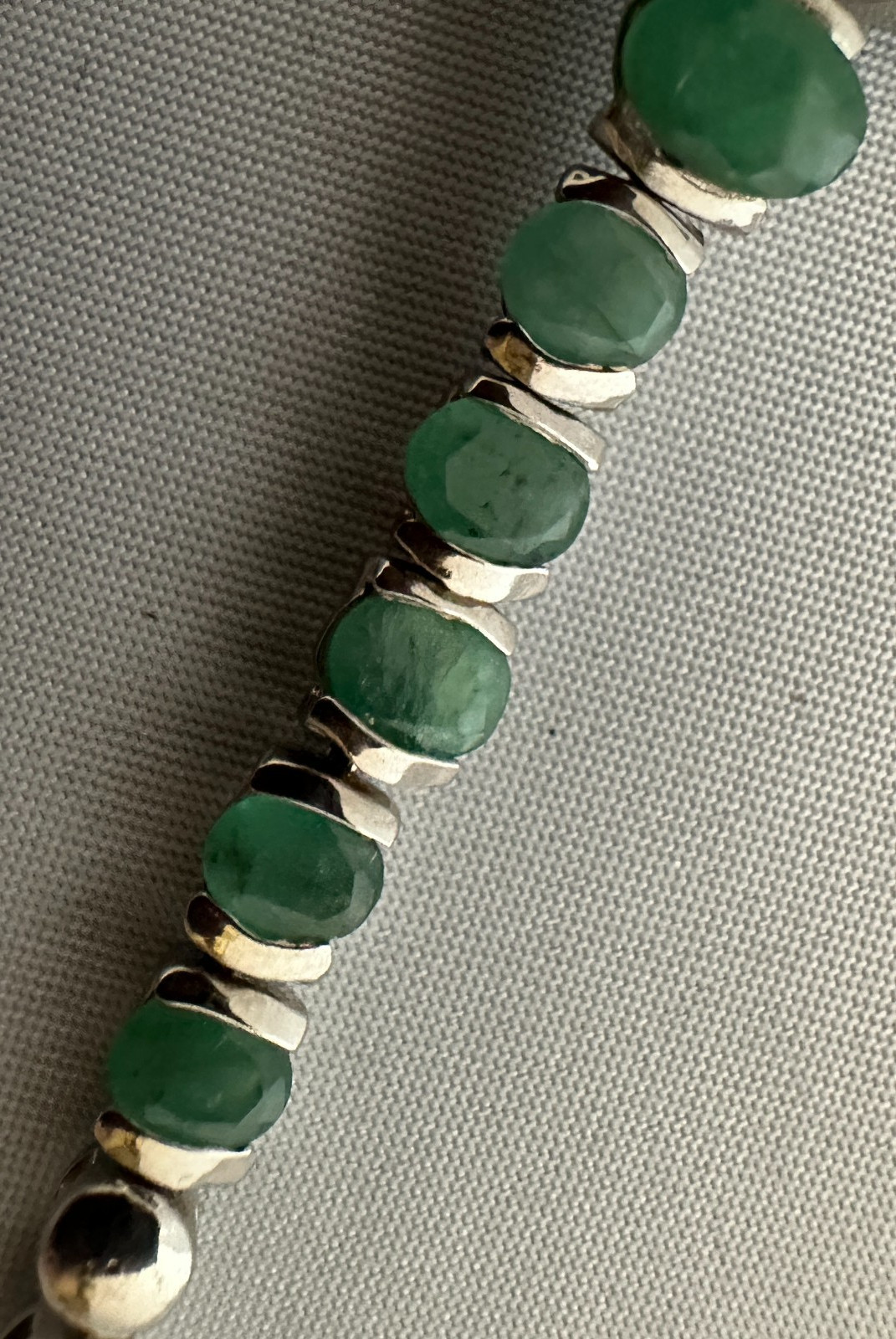 Natural Green Emerald Quartz Wristwatch Tennis Bracelet, 925 SS Bracelet – Bezel