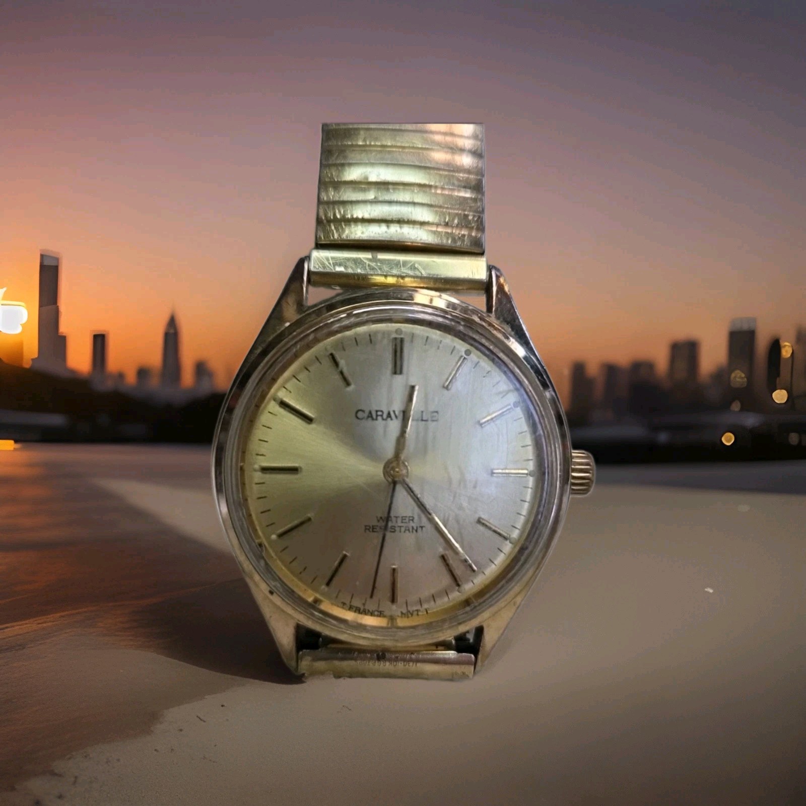 Caravelle N9 T-France MVT-T Gold Tone Case Wind-up Analog Men’s Watch