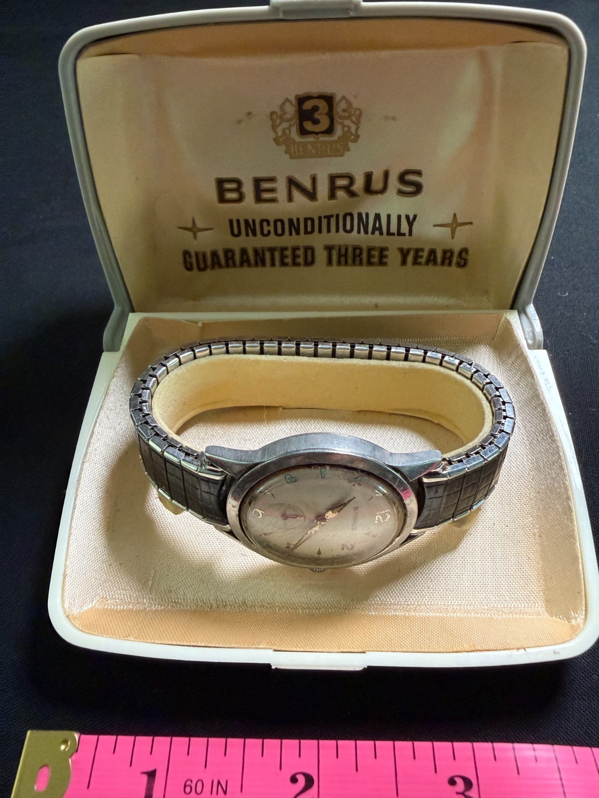 Vintage Benrus Series 2155 Mechanical Watch Working Original Box Papers