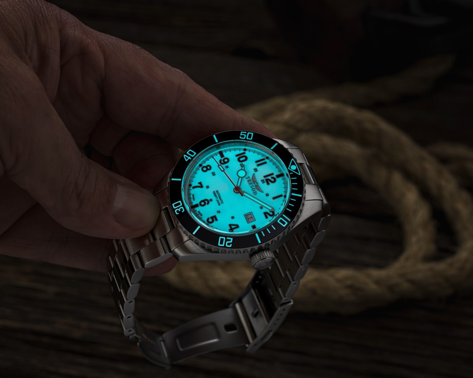 Tresod Ocean Master SWISS MADE SW200 Automatic Blue Dial Ceramic Bezel SS Watch