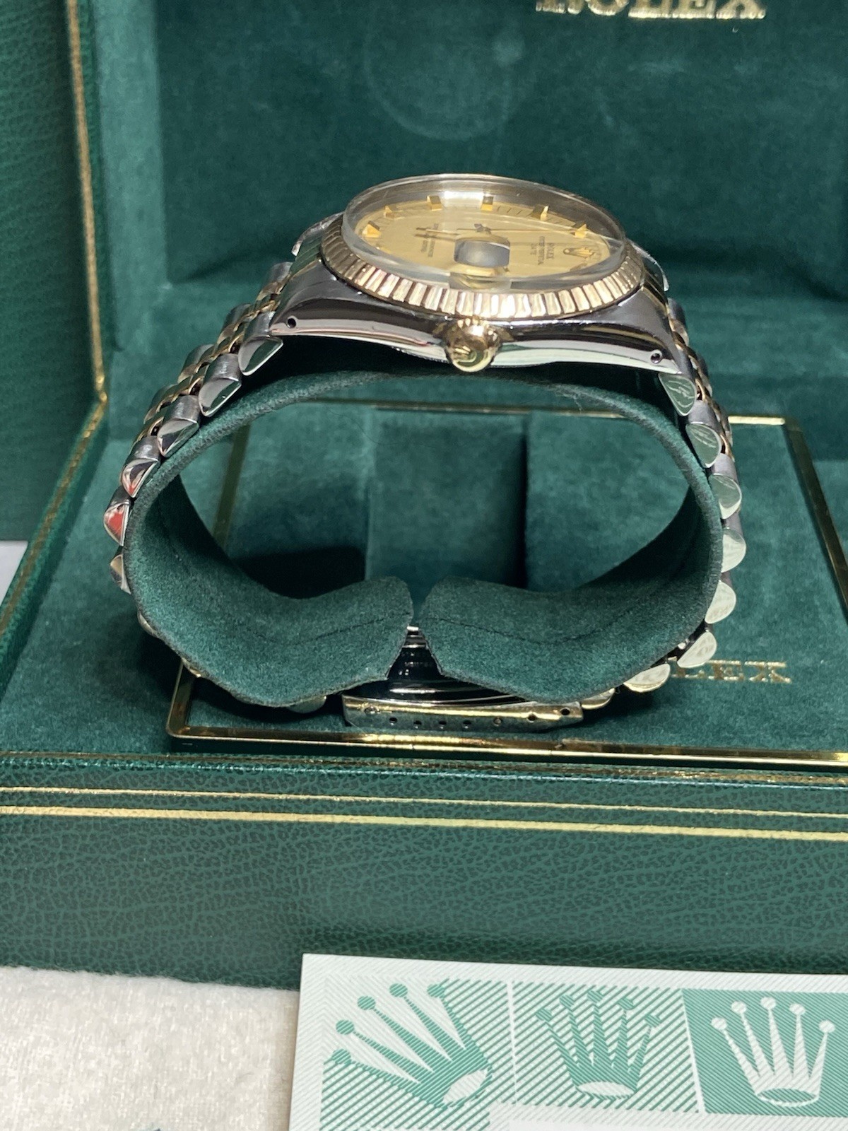 ROLEX ♛ Oyster Perpetual Date 15053* SS & 18K B & P’s With Extra Dial ~Preloved
