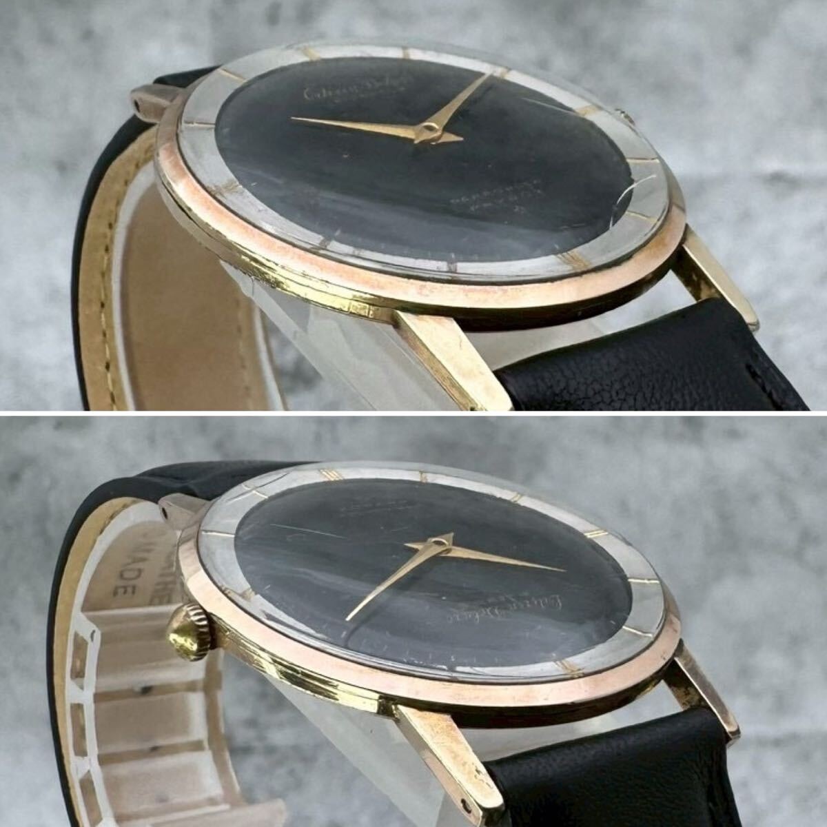 1960 Citizen Deluxe 21J Manual Wind 14K Gold Filled Black Dial Vintage Watch