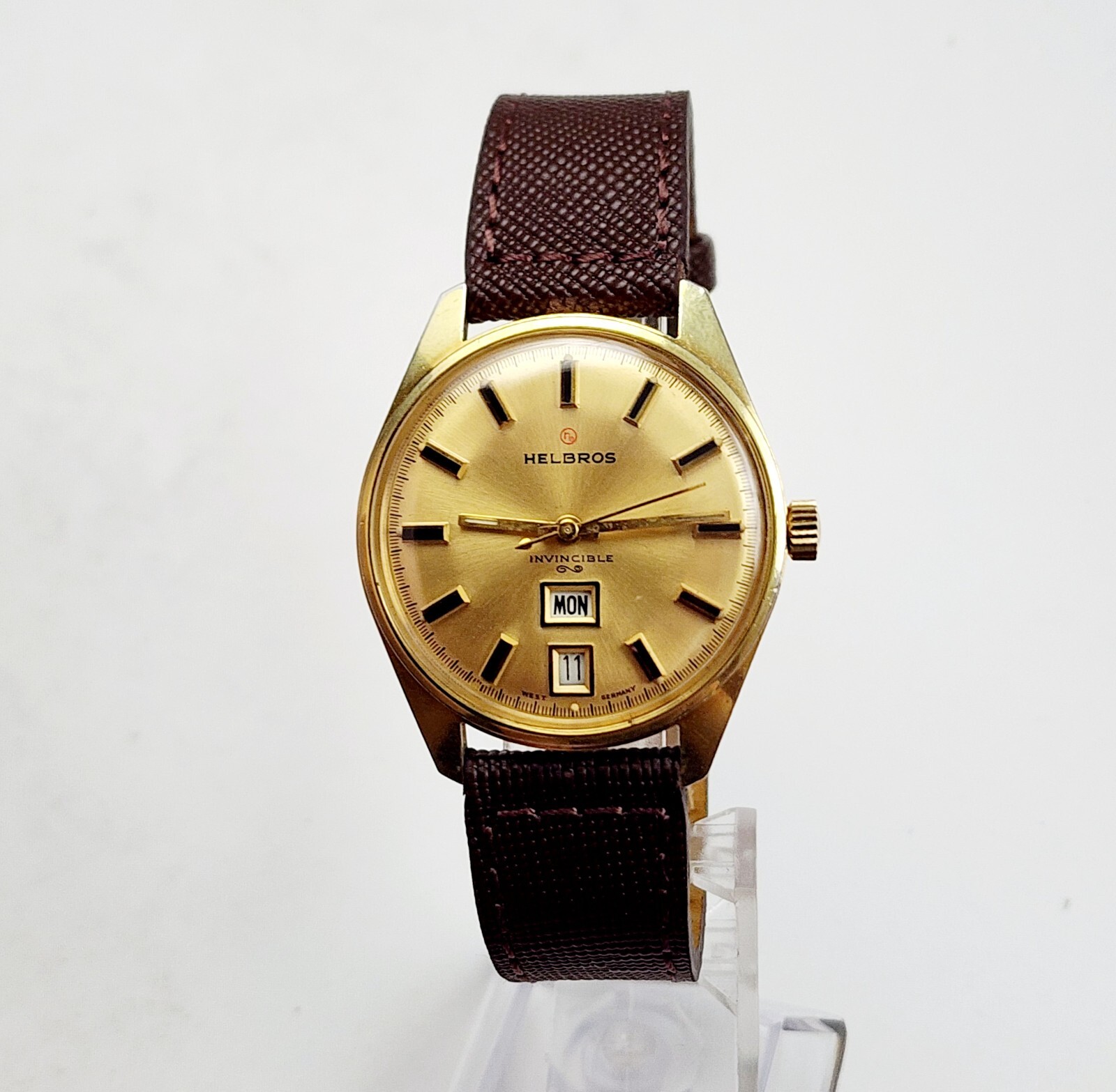 Men’s WEST GERMANY Vintage 70’s Watch HELBROS Cal.PUW 460. Manual Wind