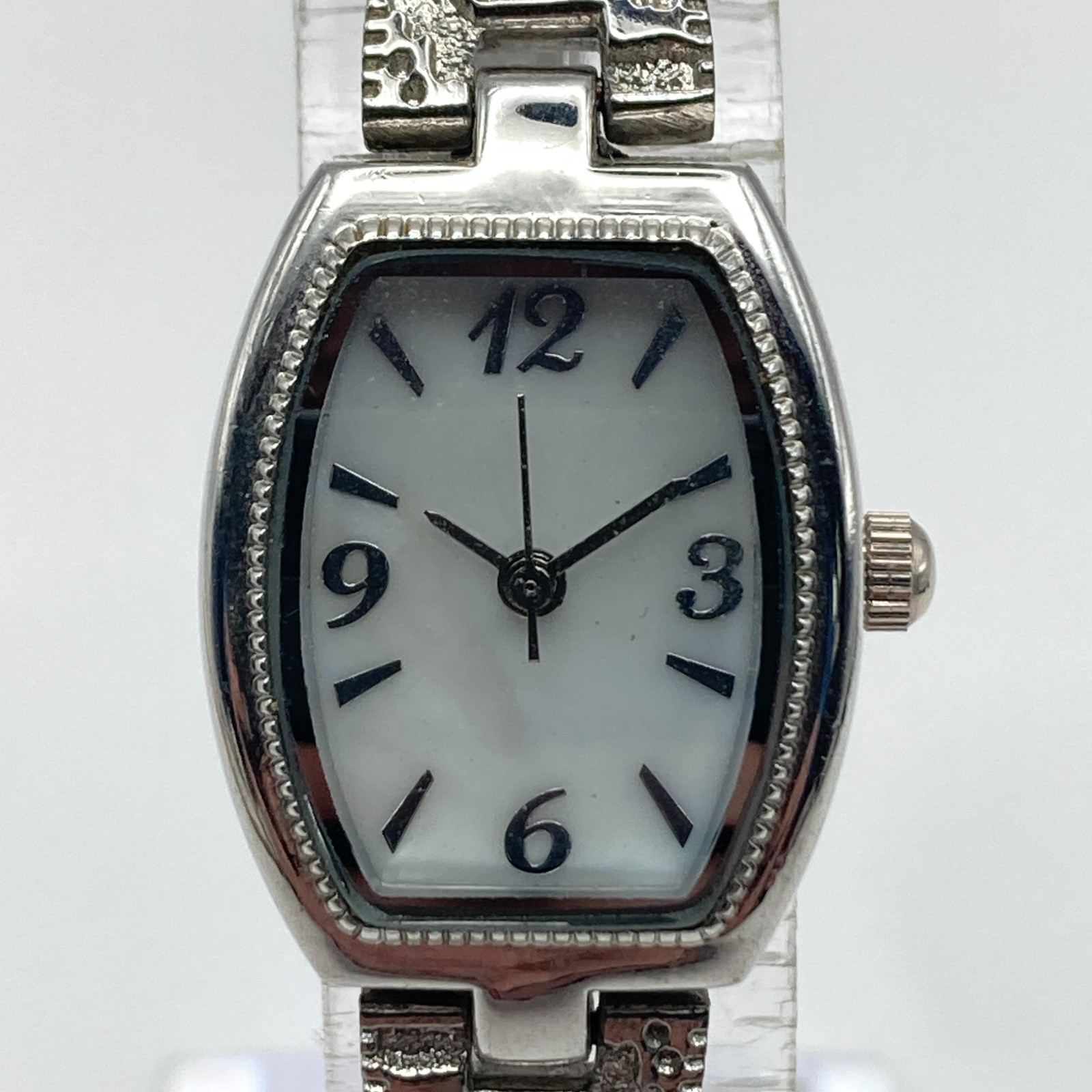 Filigree Womens Watch 19mm Silver Tone MOP Extender Scrollwork New Battery 6.75″