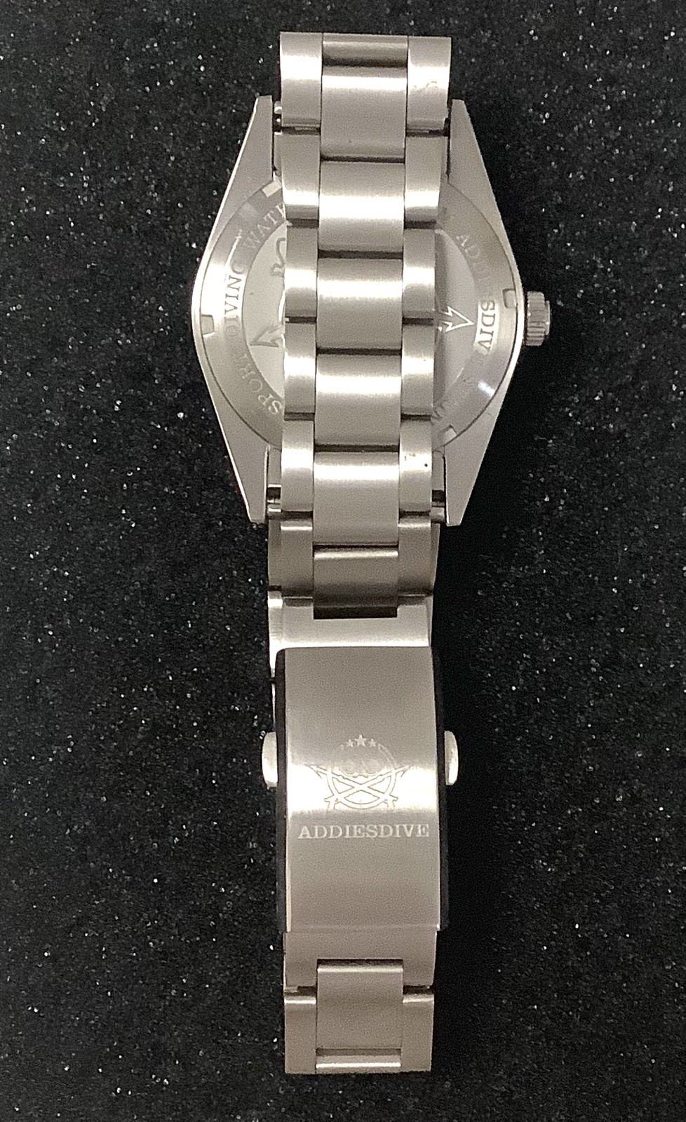 EXCELLENT ADDIESDIVE AD2096 36MM QUARTZ WATCH * BROWN TEXTURED DIAL * USA SELLER