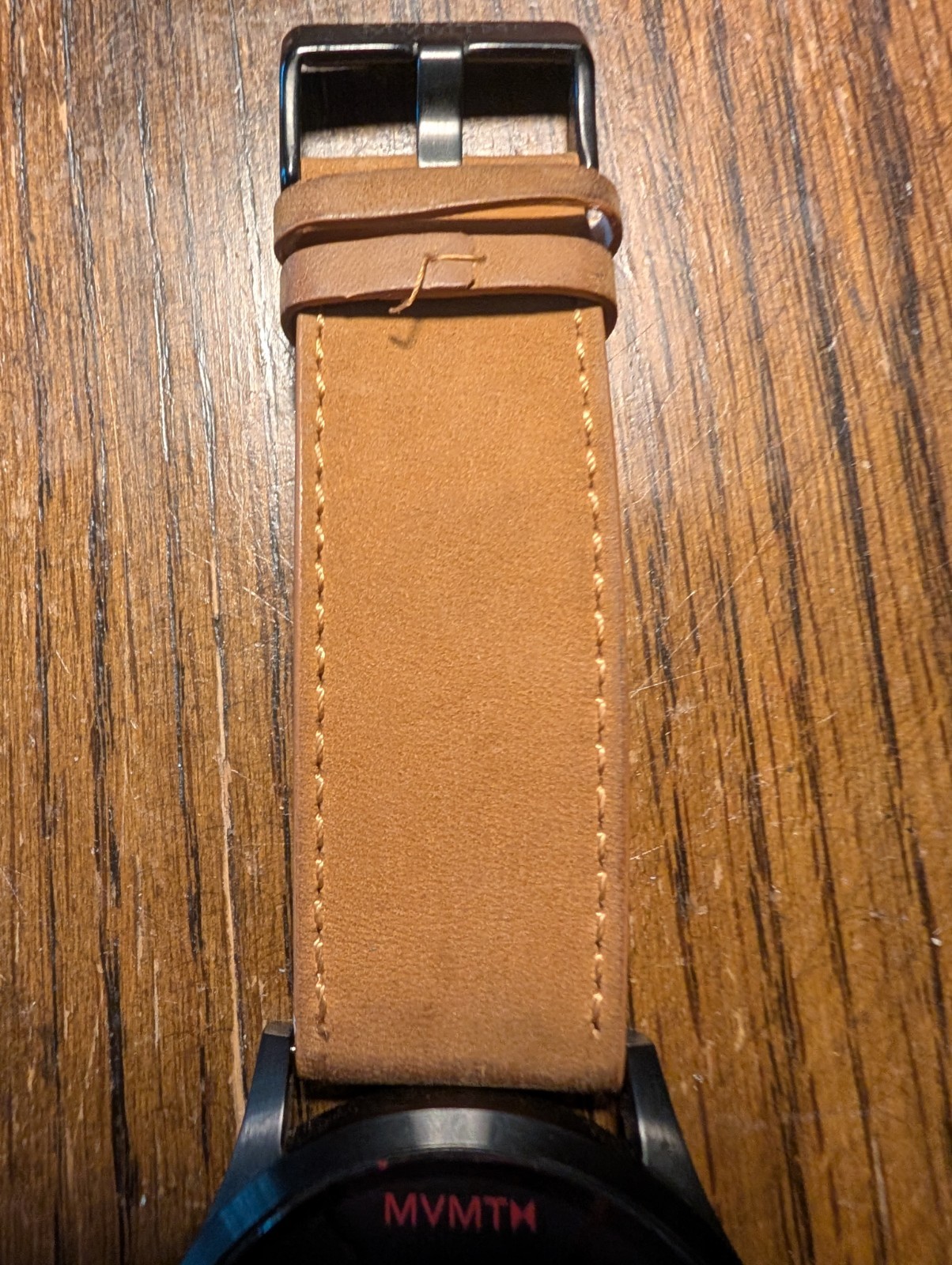 MVMT By Movado Men’s Classic Tan Leather Watch 45mm Black Dial With Box! Runs